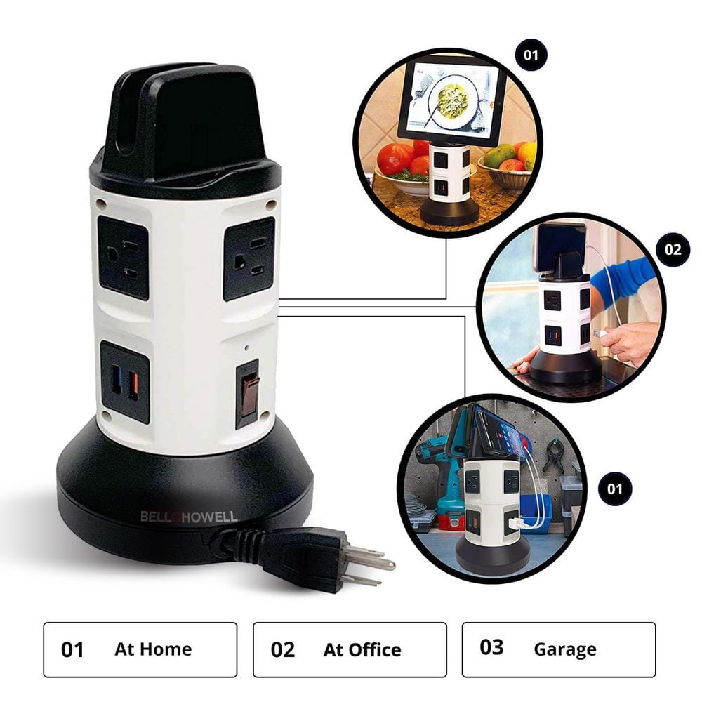 4-Outlets / 6 USB Spin Power - The Ultimate Smart Charging Station - Thumbnail 4