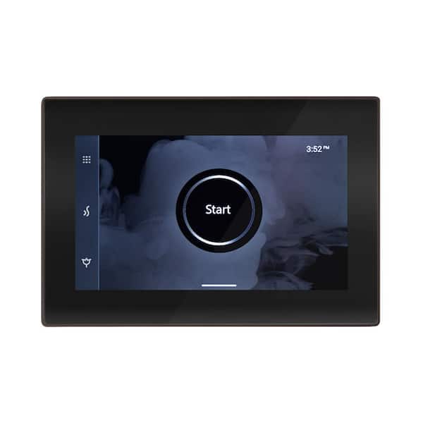 Mr.Steam iSteamX Steam Shower Control and Aroma Glass SteamHead in Black Oil Rubbed Bronze