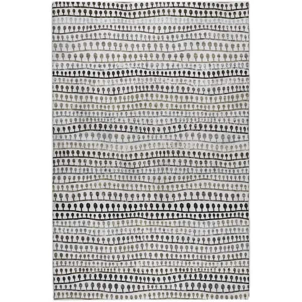 Dream Shag Premium Machine Washable Abstract ADS823 Ivory 9 ft. x 12 ft. Area Rug