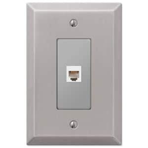 Oversized 1 Gang Phone Steel Wall Plate - Brushed Nickel