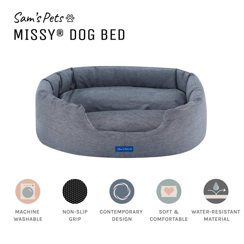 Missy Small Navy Blue Round Outdoor Pet Bed