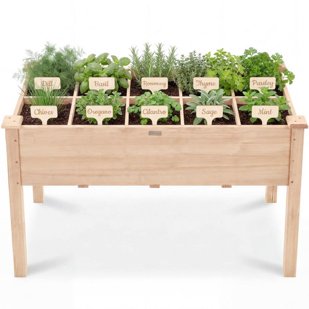 Best Choice Products 4.0 ft. x 2.0 ft. Wood Elevated 10-Pocket