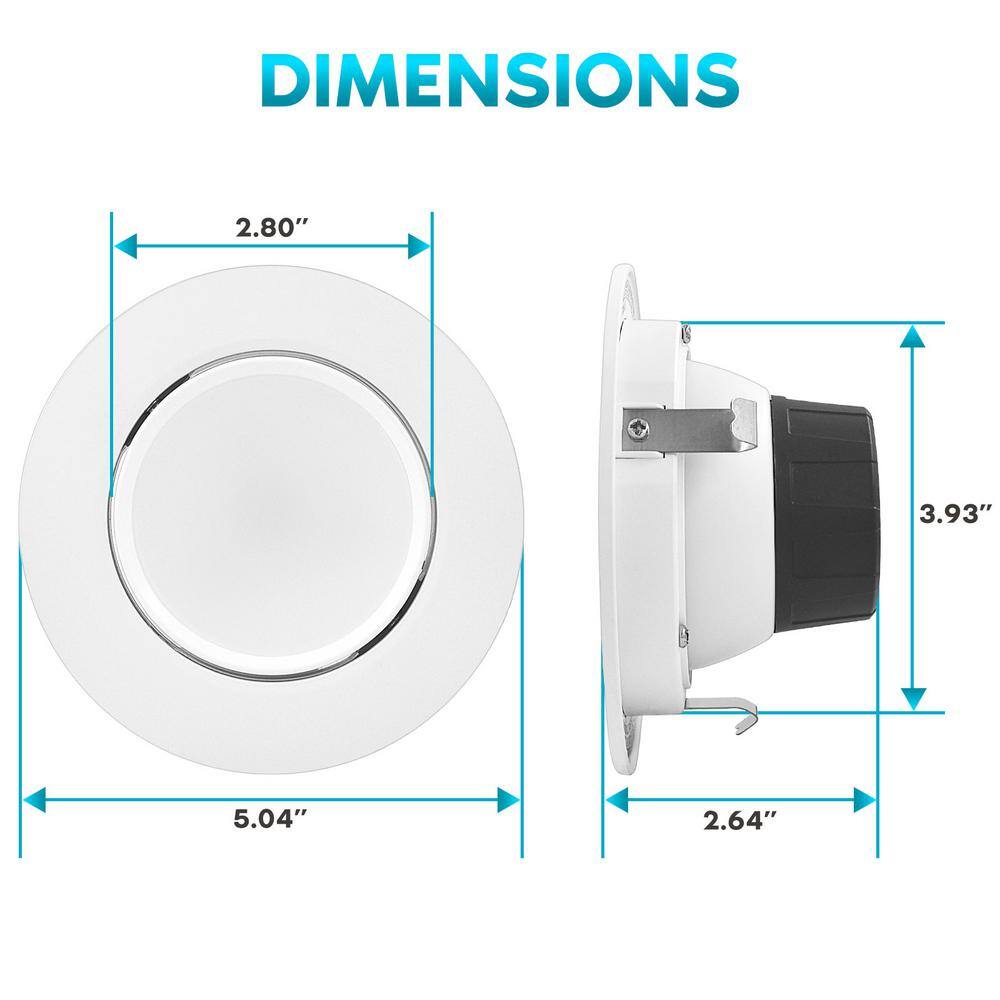 4" White Aluminum LED Gimbal Recessed Lighting Kit