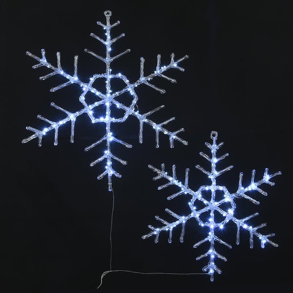 1 1/8" tall Miniature Christmas 24 Plastic Snow & Ice Snowflake Ornaments 