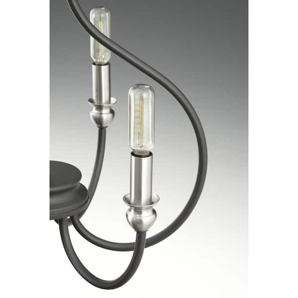 Progress Lighting Whisp 6-Light Gray Farmhouse Chandelier