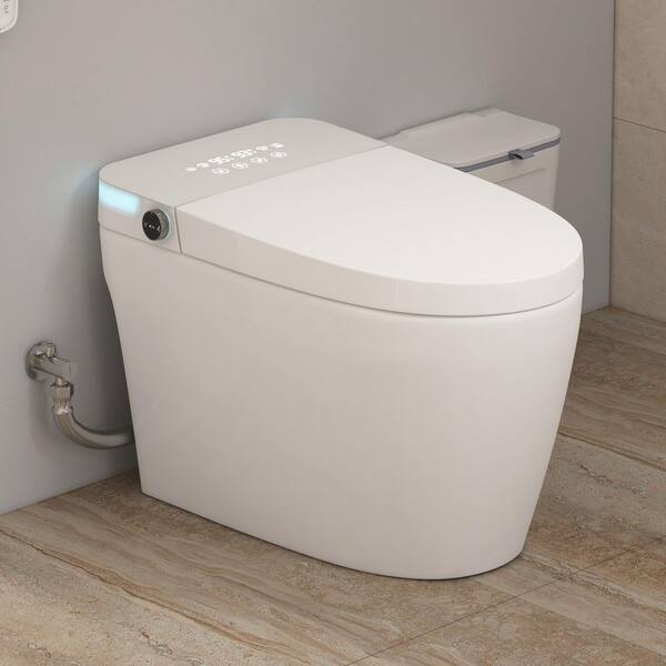 Piedmont Elongated Bidet Toilet 1.28 GPF in White with Bidet/Rear Wash, Heated Seat, Auto Flush and Remote Control