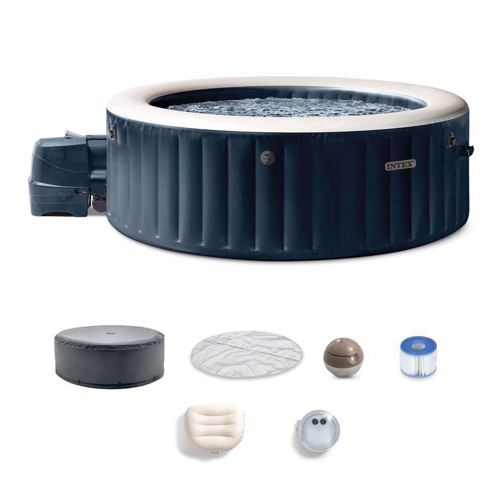 Intex PureSpa Plus 6-Person Bubble Jet Portable Spa Set, Saltwater