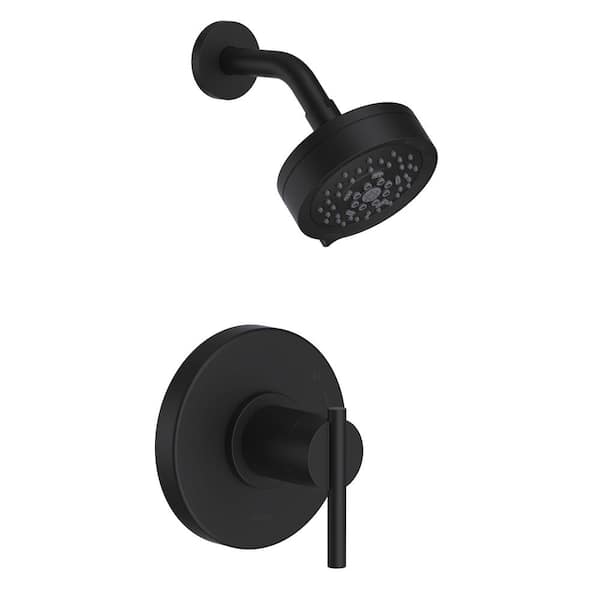 Gerber Parma Single Handle 5-Spray Shower Faucet 1.75 GPM with Treysta Pressure Balance Cartridge in Satin Black