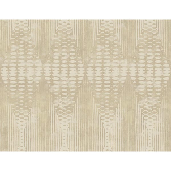 CASA MIA Abstract Lozenge Beige Paper Non-Pasted Strippable Wallpaper Roll (Cover 60.75 sq. ft.)