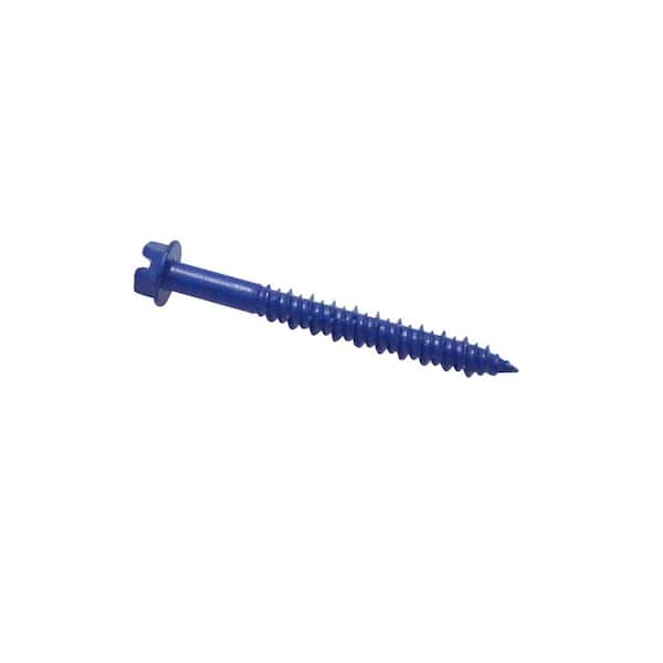 Wej-It 1/4 in. x 1-3/4 in. Slotted-Hex-Washer-Head Concrete Screws (100-Pack)