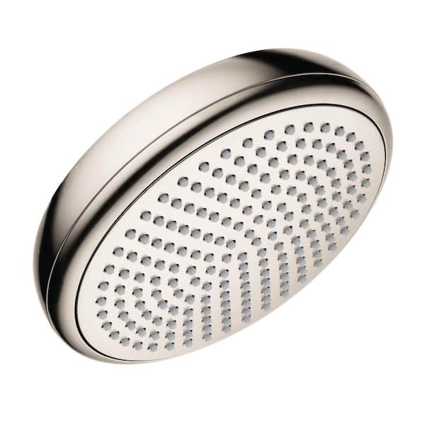 Hansgrohe Crometta 1-Spray Patterns 7 in. Wall Mount Fixed Shower Head in Brushed Nickel