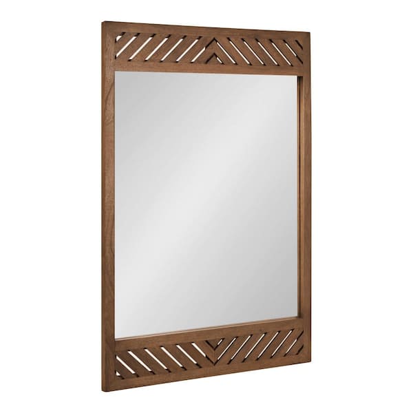 Kate and Laurel Mezzeta Brown 24 in. W x 36 in. H Rectangle Wood Framed Mirror