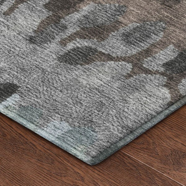 Mayfield Premium Machine Washable Abstract AMF2529 Basil 9 ft. x 12 ft. Area Rug