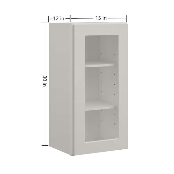 30 in. W x 12 in. D x 30 in. H in Shaker Dove Plywood Ready to Assemble Wall Cabinets with Shelf without Glass