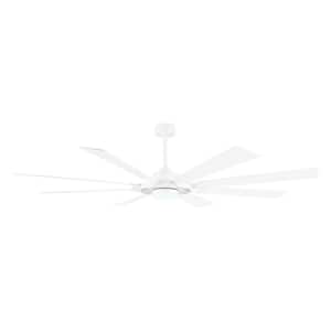72 in. 8 Blades LED Indoor White Ceiling Fan with remote