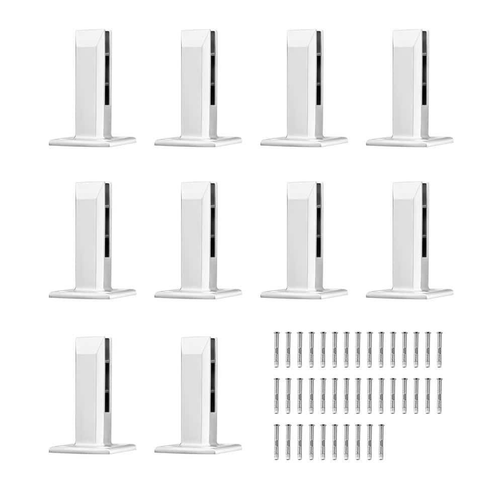 10-Piece Glass Clamp, 6.3 in. H x 3.94 in. W, Silver, Square Stainless Steel Railing Bracket, Stair Railing Kit price history on PriceWatchPro