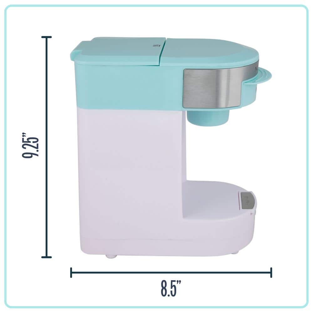 Aqua and White Single Serve Coffee Maker with Reusable Filter