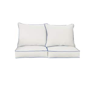 22.5 x 22.5 x 22 (4-Piece) Deep Seating Indoor/Outdoor Loveseat Cushion in Sunbrella Canvas Natural