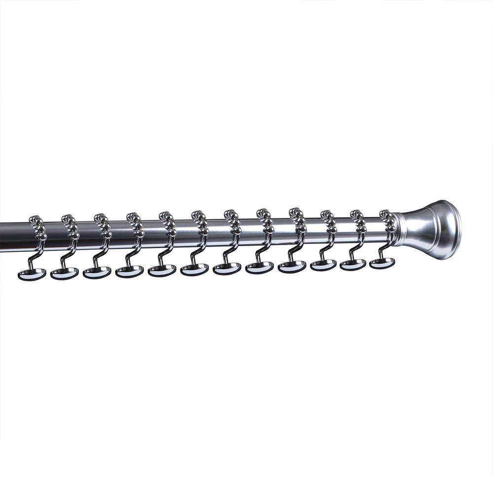 Polished Chrome Single Shower Curtain Hooks Set of 12