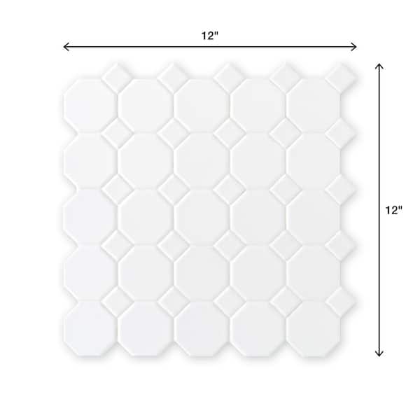 Mohawk® Octagon and Dot Matte White 12 x 12 Ceramic Mosaic Tile Mohawk® Octagon and Dot Matte White 12 x 12 Ceramic Mosaic Tile