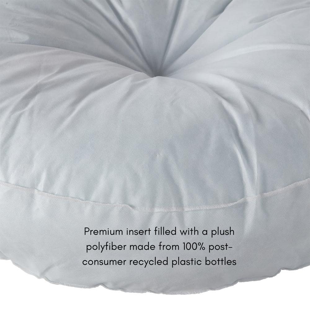 Small Denim Reversible Round Pillow Dog Bed