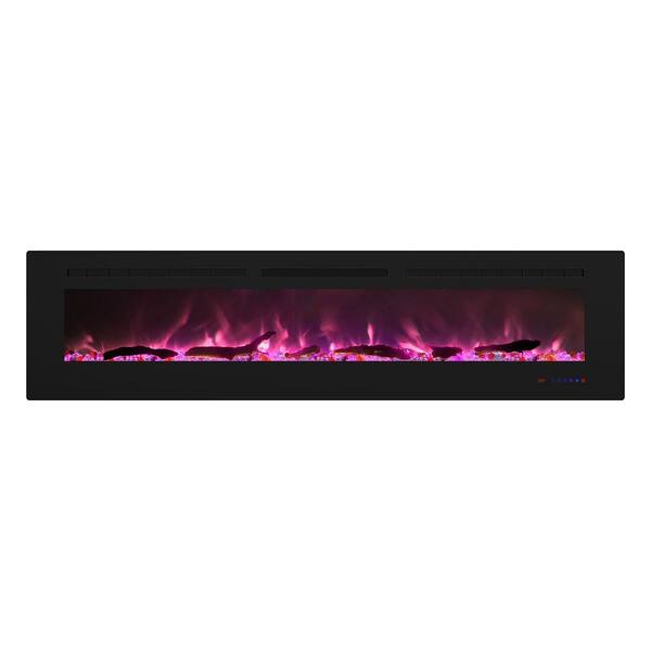 Bizroma 72 in. Wall-Mount Electric Fireplace in Black BHHD72F - The Home  Depot