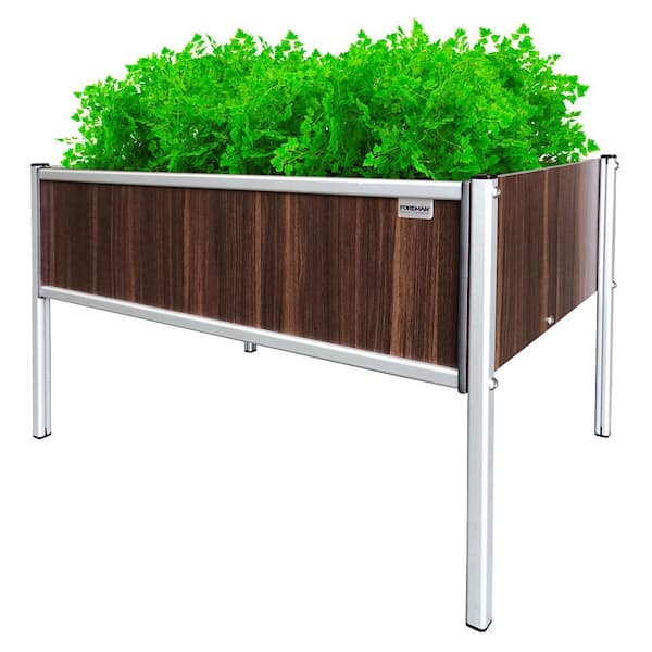 Foreman Raised Garden Bed Made from Wood Grain HPL Resin Panels with Aircraft Grade Aluminum Support