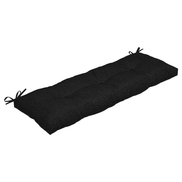ARDEN SELECTIONS 48 in. x 18 in. Black Leala Rectangle Outdoor Bench Cushion