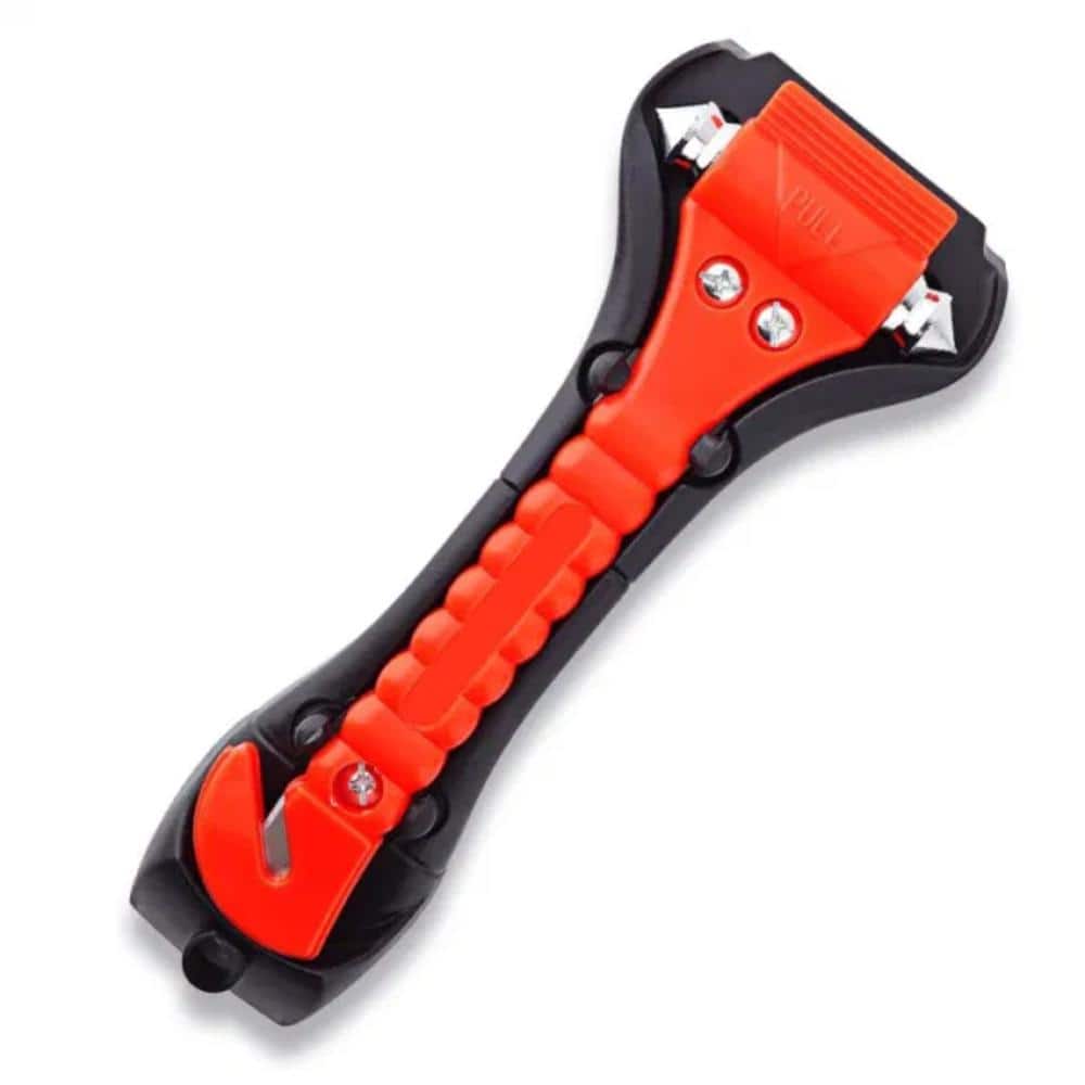 7 .5 in. Exposed Screw Car Safety Emergency Escape Hammer Tool in Orange wi