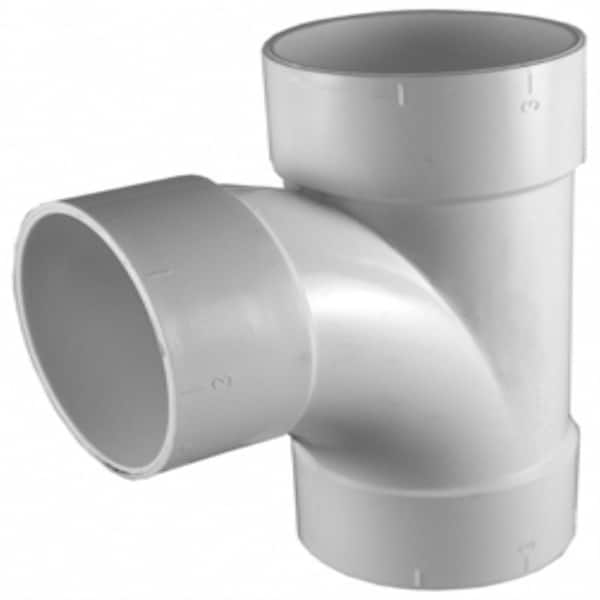 Charlotte Pipe 3 in. PVC Schedule 30 Thin-Wall Hub x Hub x Hub Sanitary Tee Fitting