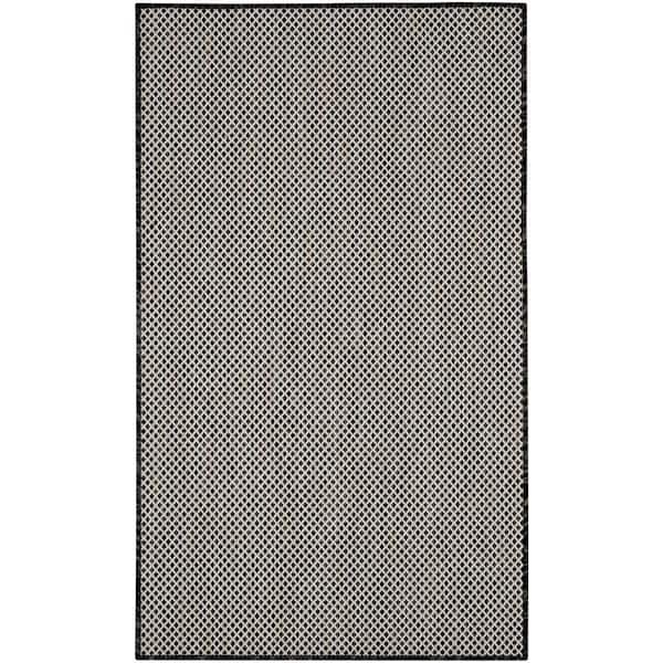 Nourison Courtyard Black White 2 ft. x 3 ft. All-over design Contemporary Area Rug