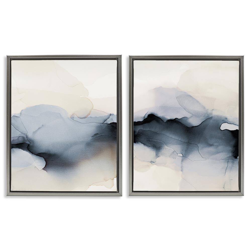 Mysterious Obscure Watercolor by Kippi Leonard 2 Piece Gray Floater Frame Graphic Art Print Abstract 21 in. x 17 in. price history on PriceWatchPro