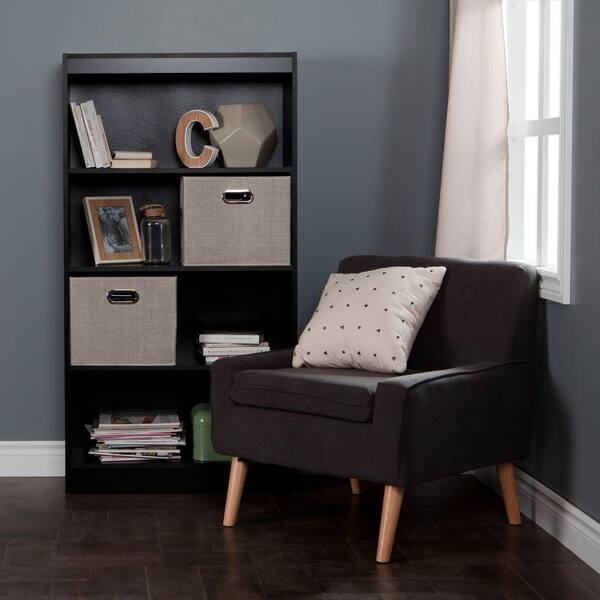 South Shore Axess Pure Black Open Bookcase