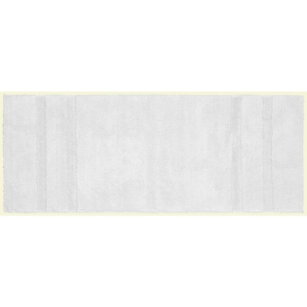 Garland Rug Majesty Cotton White 22 in. x 60 in. Washable Bathroom Accent Rug