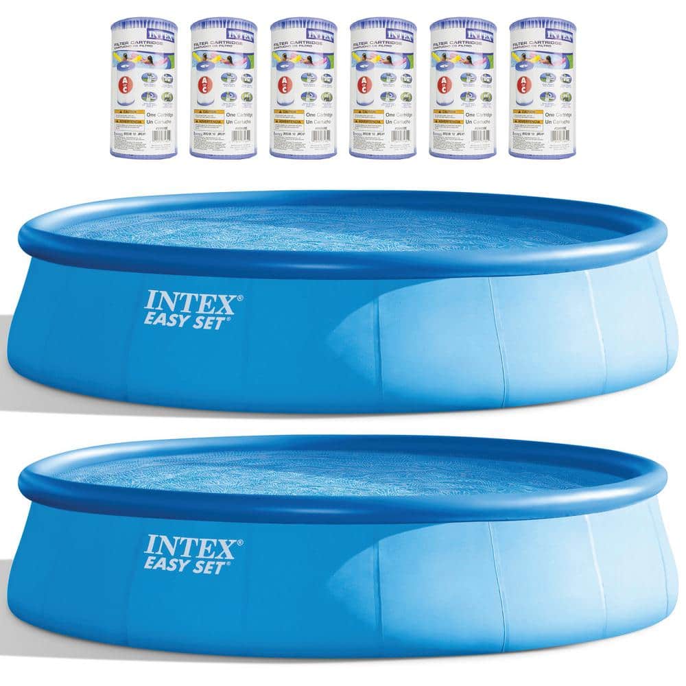 Intex 48 in. x 216 in Round Inflatable Pool Set (2Pack) with