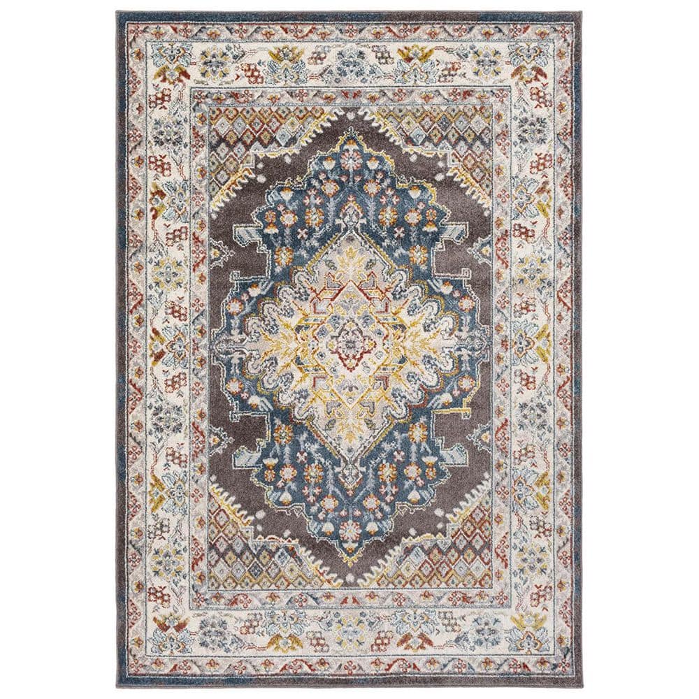 Brown Polypropylene 5 ft. x 7 ft. Abstract Indoor Area Rug
