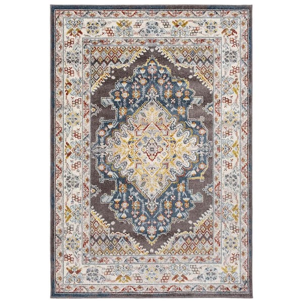 Unbranded Brown Polypropylene 5 ft. x 7 ft. Abstract Indoor Area Rug