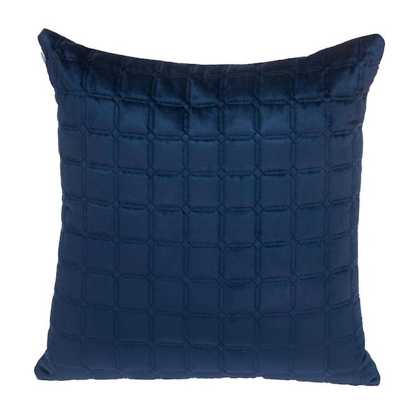 PARKLAND COLLECTION Marrisa Transitional Quilted Blue/Navy Throw Pillow
