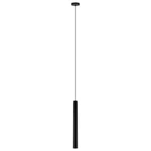 Tortoreto 2.36 in. W x 23.62 in. H 1-Light Matte Black Mini Pendant with Cylinder Metal Shade