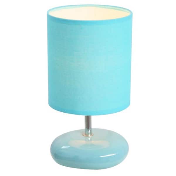 Small Stone Look Bedside Table Lamp, Small Light Blue Table Lamp
