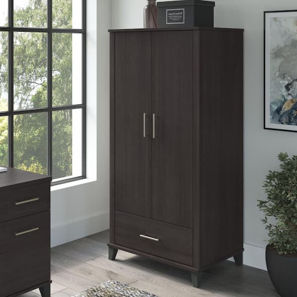Bush Furniture Somerset Storm Gray 64.96 in. Accent Storage Cabinet with Doors and Drawer
