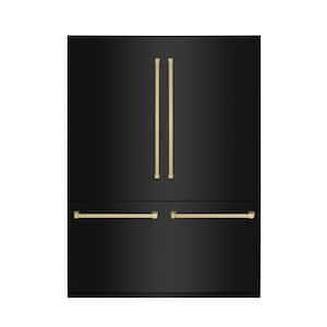 Autograph Edition 60 in. 4-Door French Door Refrigerator w/ Ice & Water Dispenser in Black Stainless & Champagne Bronze