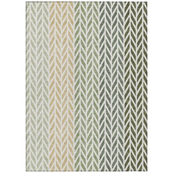 Chantille Machine Washable Indoor/Outdoor Abstract ACN3041 Basil 9 ft. x 12 ft. Area Rug