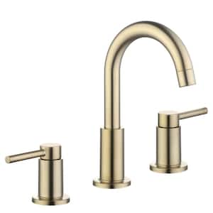 Dorind 8 in. Widespread 2-Handle High-Arc Bathroom Faucet in Matte Gold
