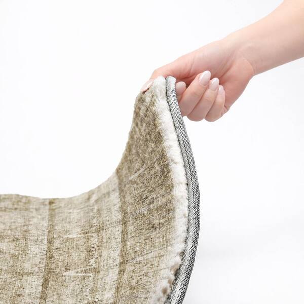 Dream Shag Premium Machine Washable Abstract ADS629 Taupe 10 ft. x 14 ft. Area Rug