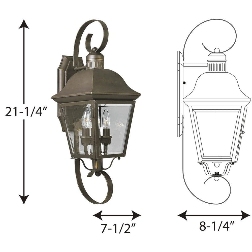 Antique Bronze 21" Traditional Outdoor Wall Lantern