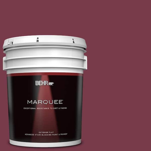 BEHR MARQUEE 5 gal. #BIC-51 July Ruby Flat Exterior Paint & Primer