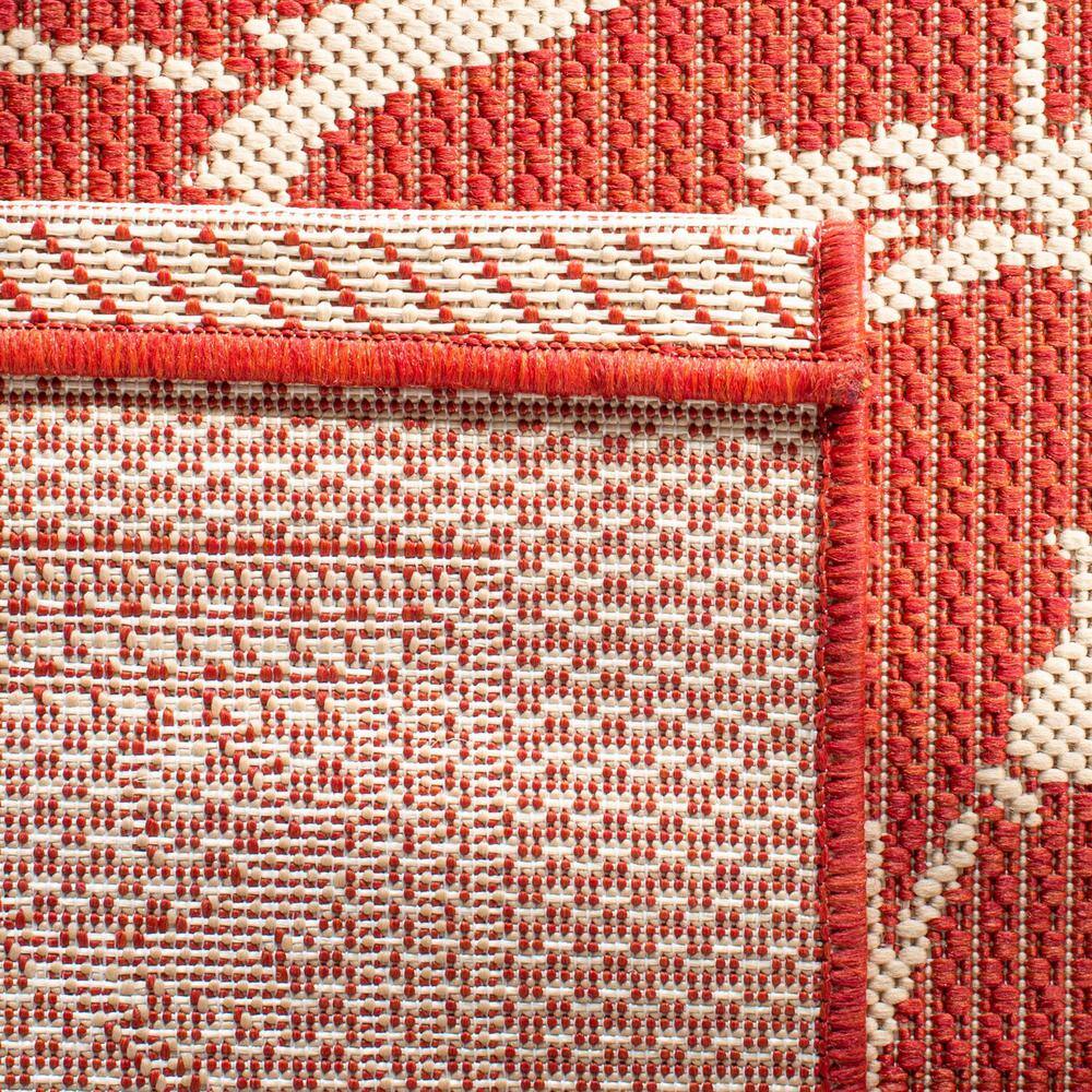 Burnt Orange Baroque Print Rectangular Outdoor Area Rug