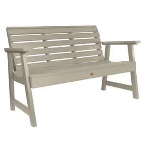 Weatherly 48 in. 2-Person Whitewash Recycled Plastic Outdoor Garden Bench