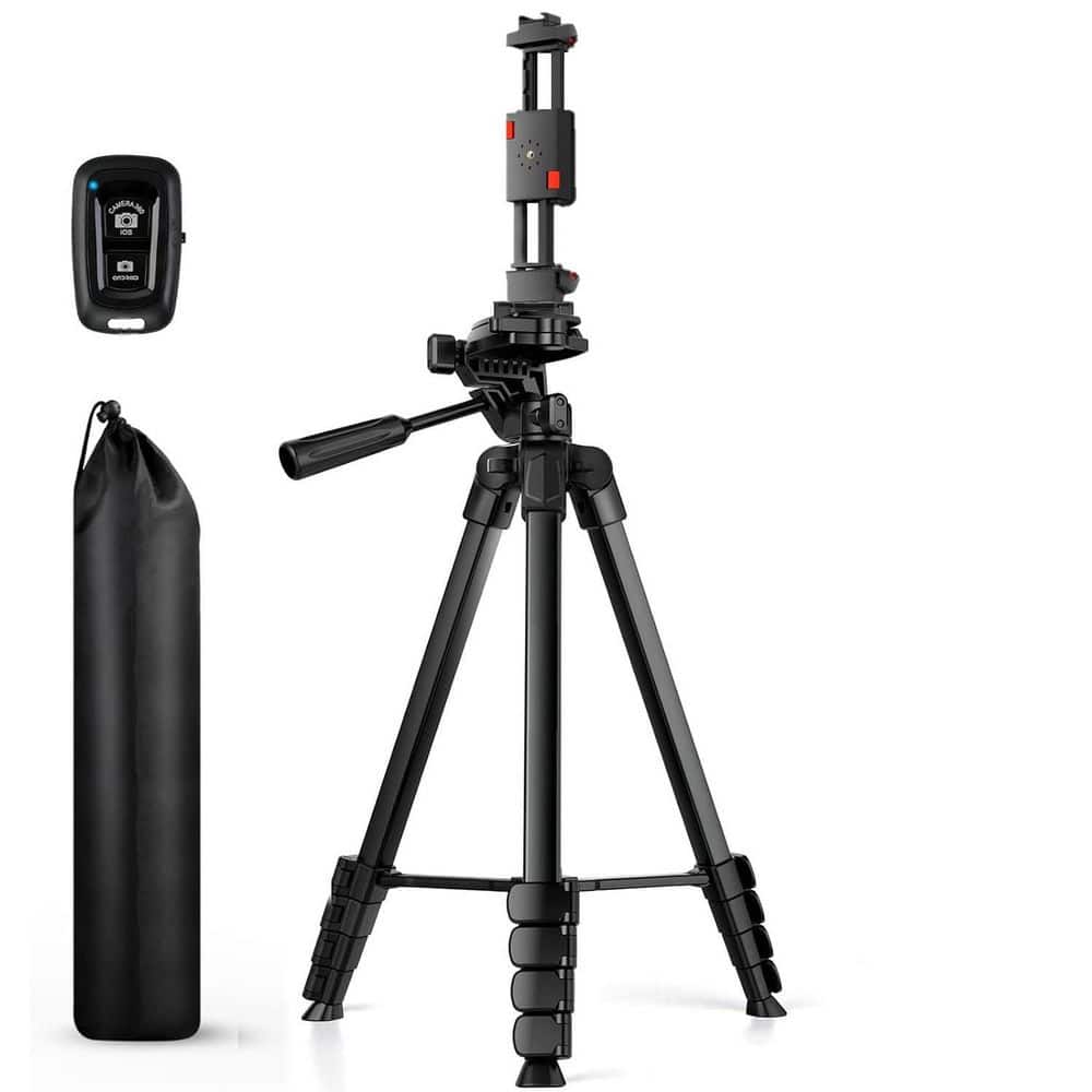 67 in. Aluminum Phone Tripod Stand for iPhone iPad Tablet with 2 in 1 Holder Remote Carry Bag for Recording Selfies price history on PriceWatchPro